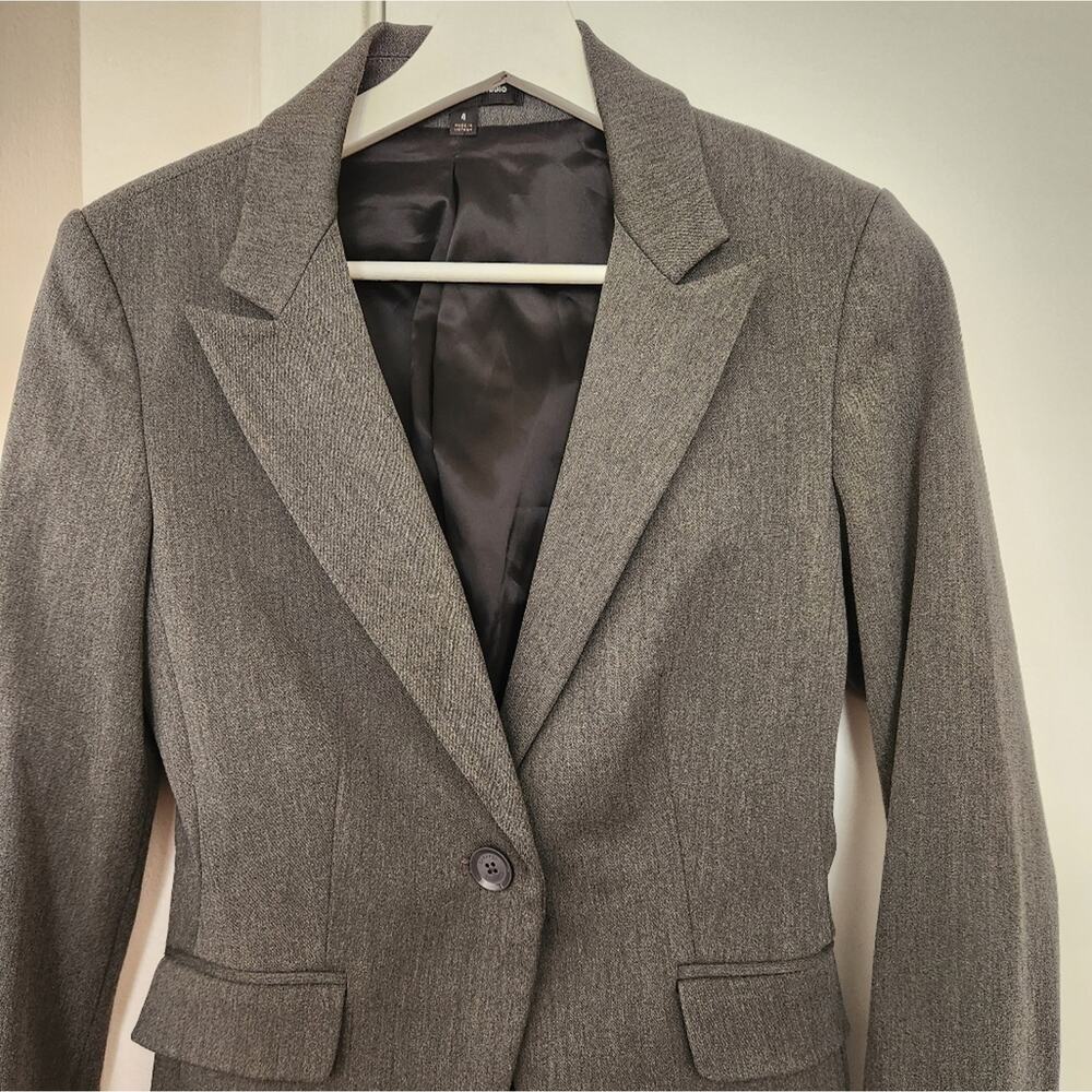 Express Design Studio Grey Button Front Blazer 4 - image 2